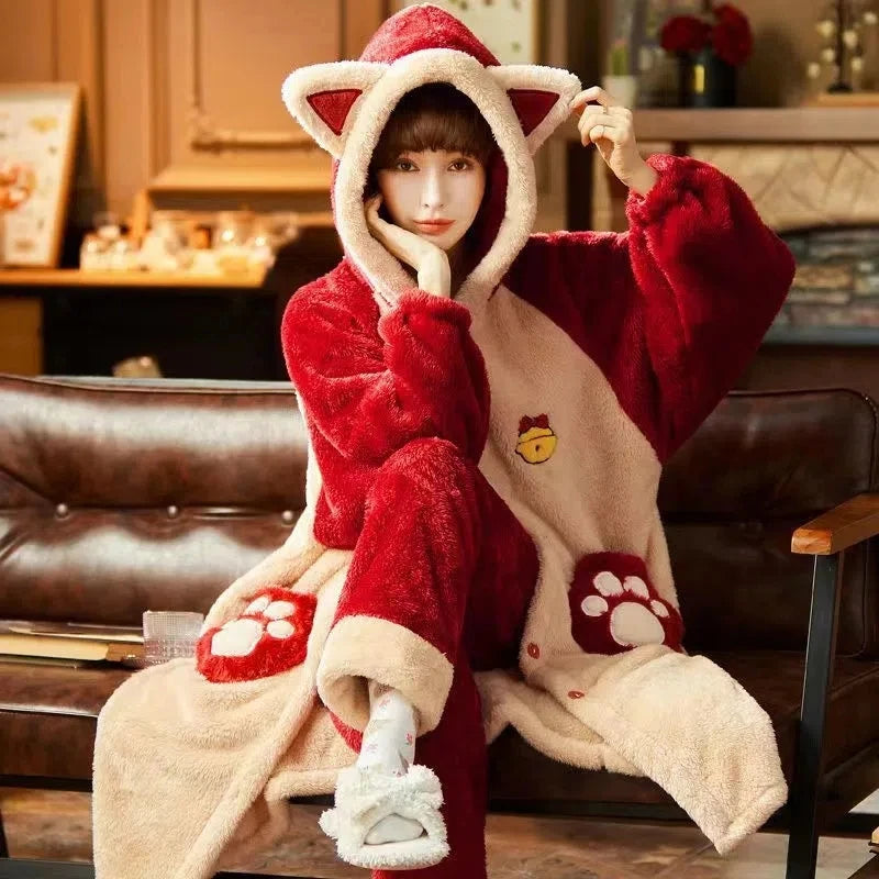 Peignoir 2 Pièces Patoune Polyester Femme