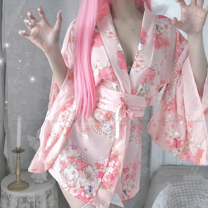 Kimono kawaii anime sakura polyester Femme