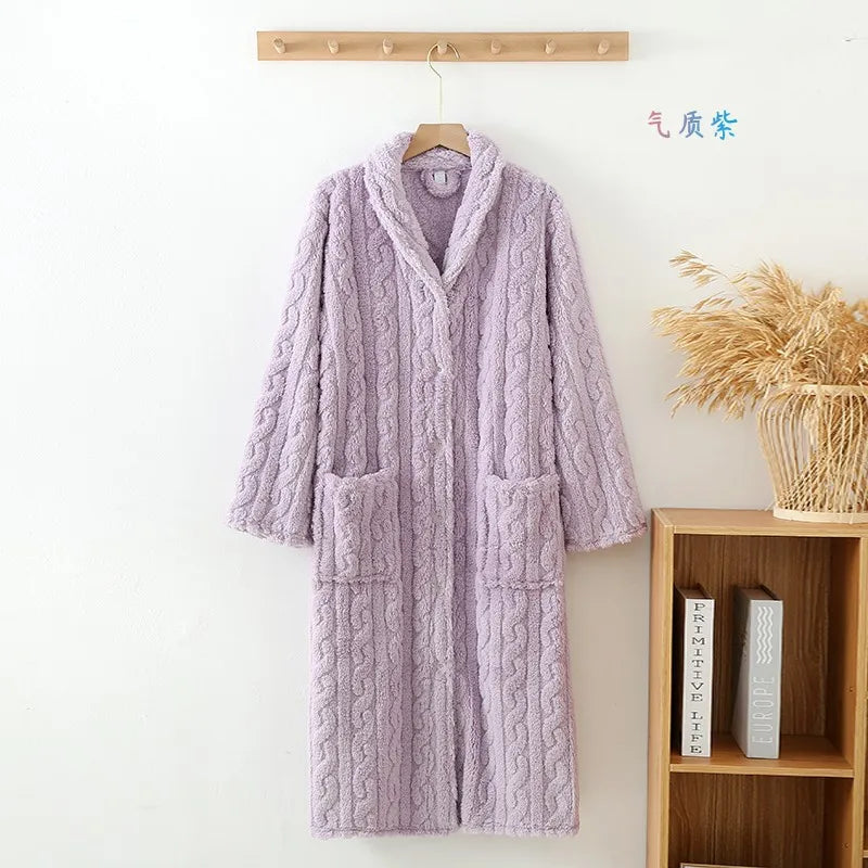 Peignoir Automne/Hiver Flanelle Polyester Unisexe
