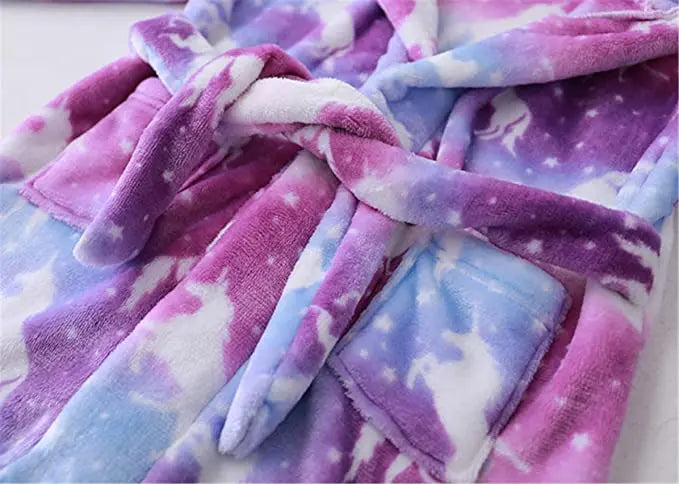 Peignoir Licorne Enfant en Flanelle Polaire