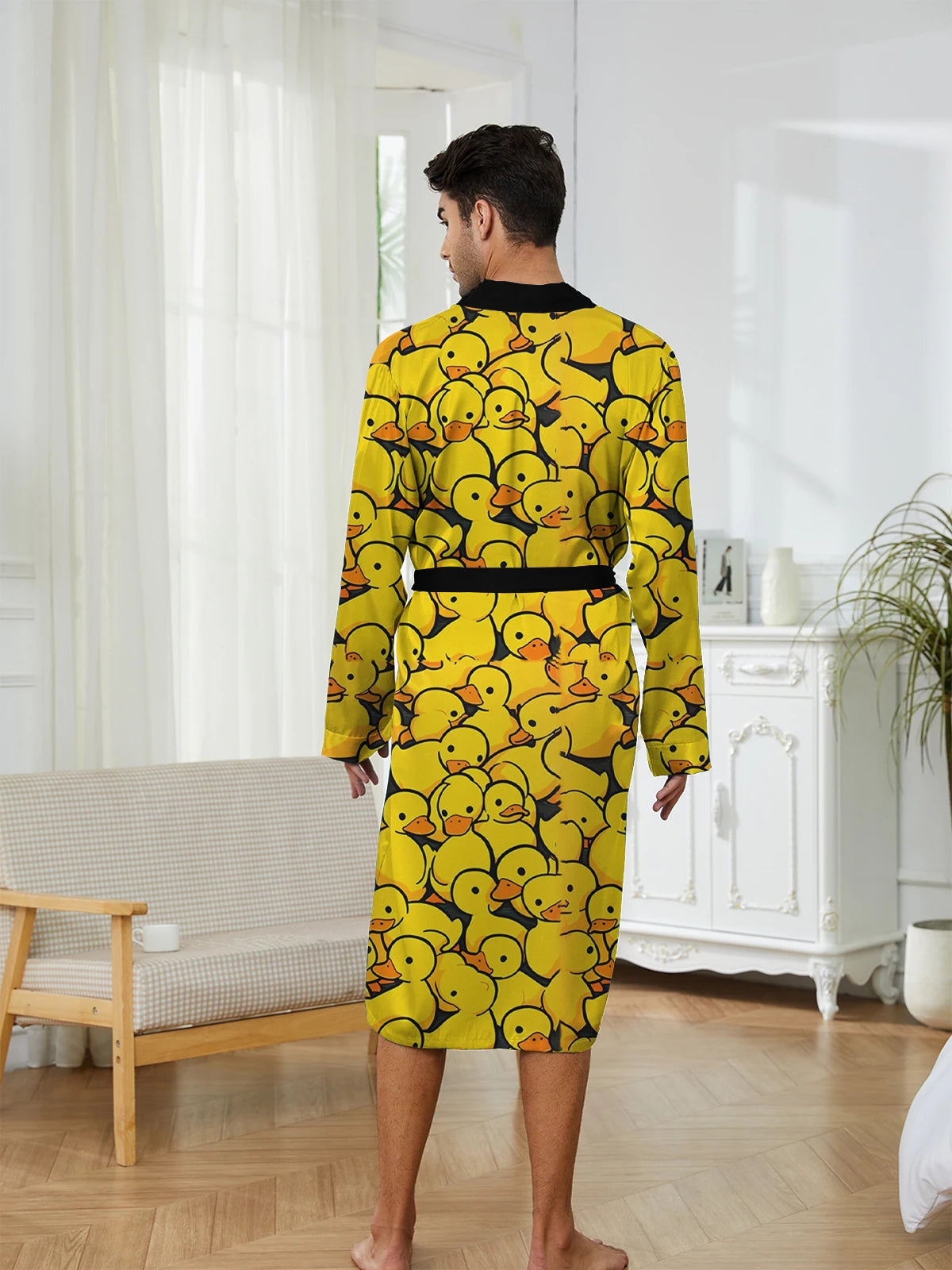 Peignoir Printemps/Automne Imprimé Poussin Polyester Homme