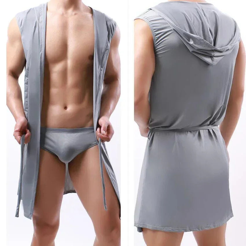 Peignoir sans manche avec capuche polyester Homme