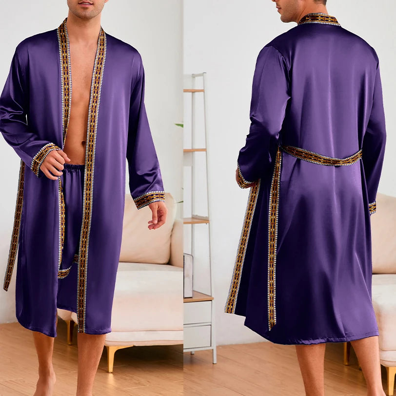 Peignoir Satin oriental Polyester Homme
