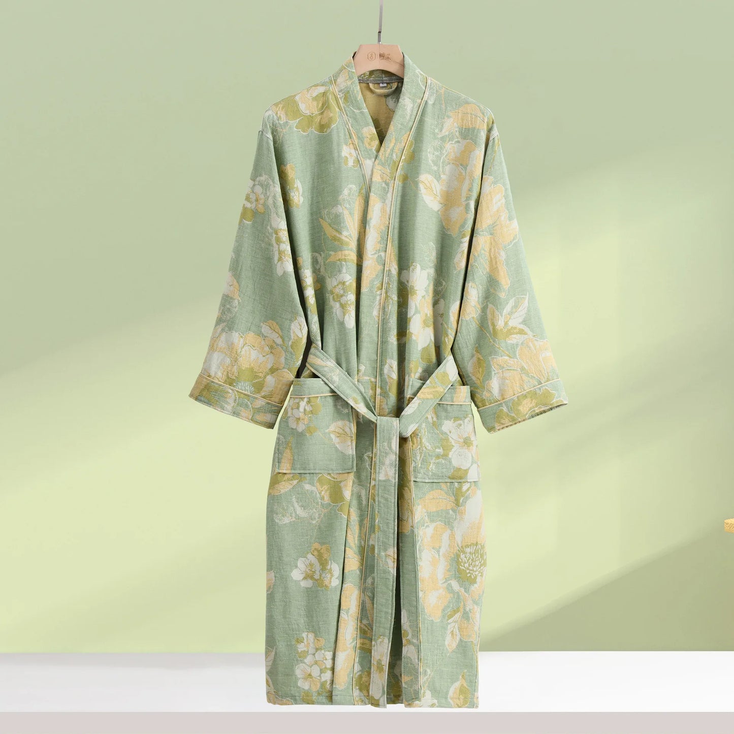 Peignoir coton double couche unisexe