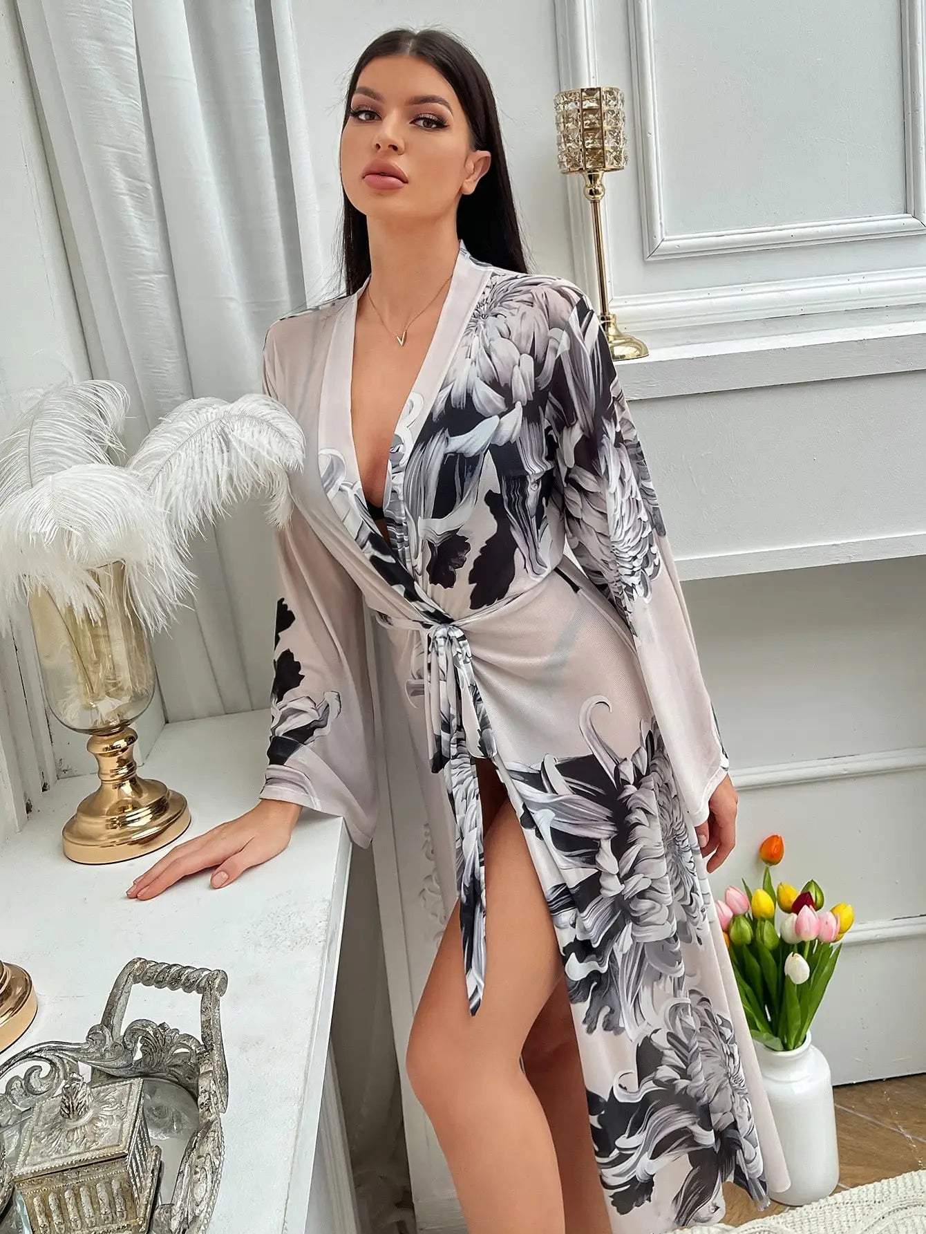 Peignoir long élégant pour femme
