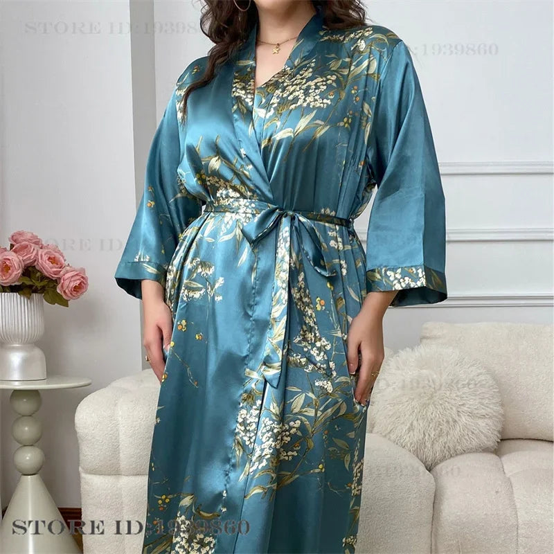 Peignoir soie glacée petite et grande taille Femme