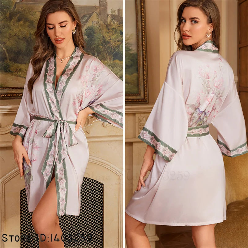 Peignoir grande taille unique Satin Polyester Femme