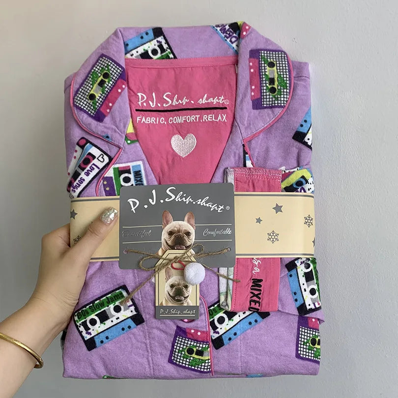 Pyjama Femme Coton Cassette audio