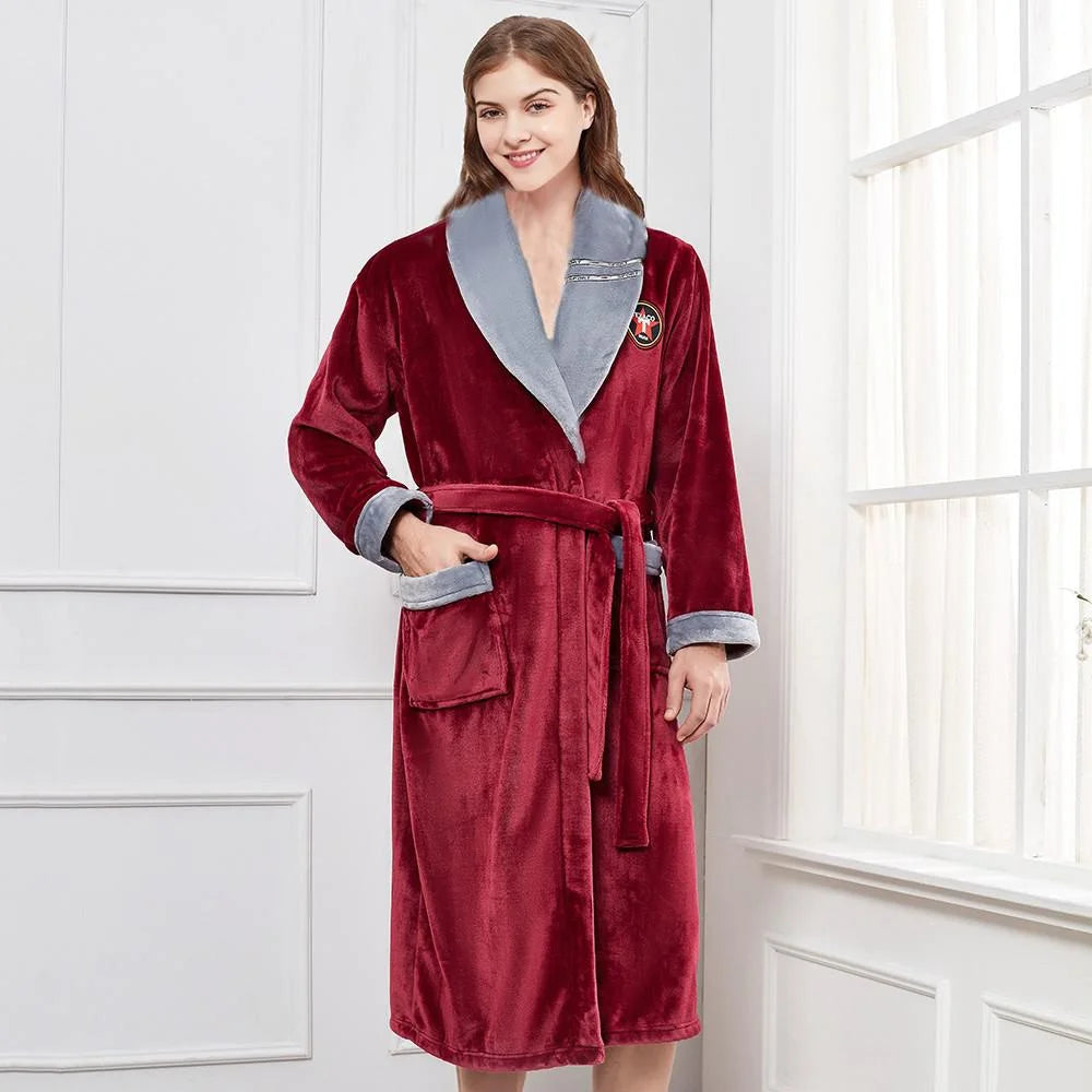 Peignoir de Bain Flanelle/Polaire Hiver Polyester Femme