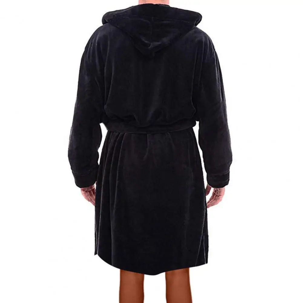 Peignoir flanelle avec capuche Homme