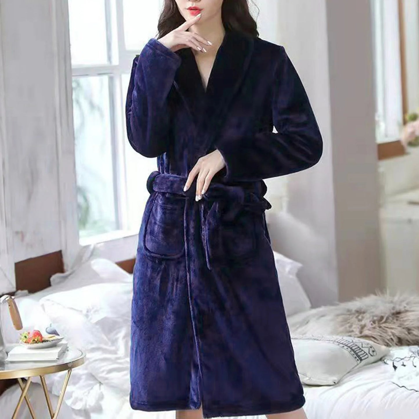 Peignoir casual Flanelle Coton/Microfibre Femme
