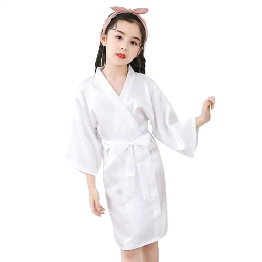 Peignoir Satin Soie Microfibre Petite Fille