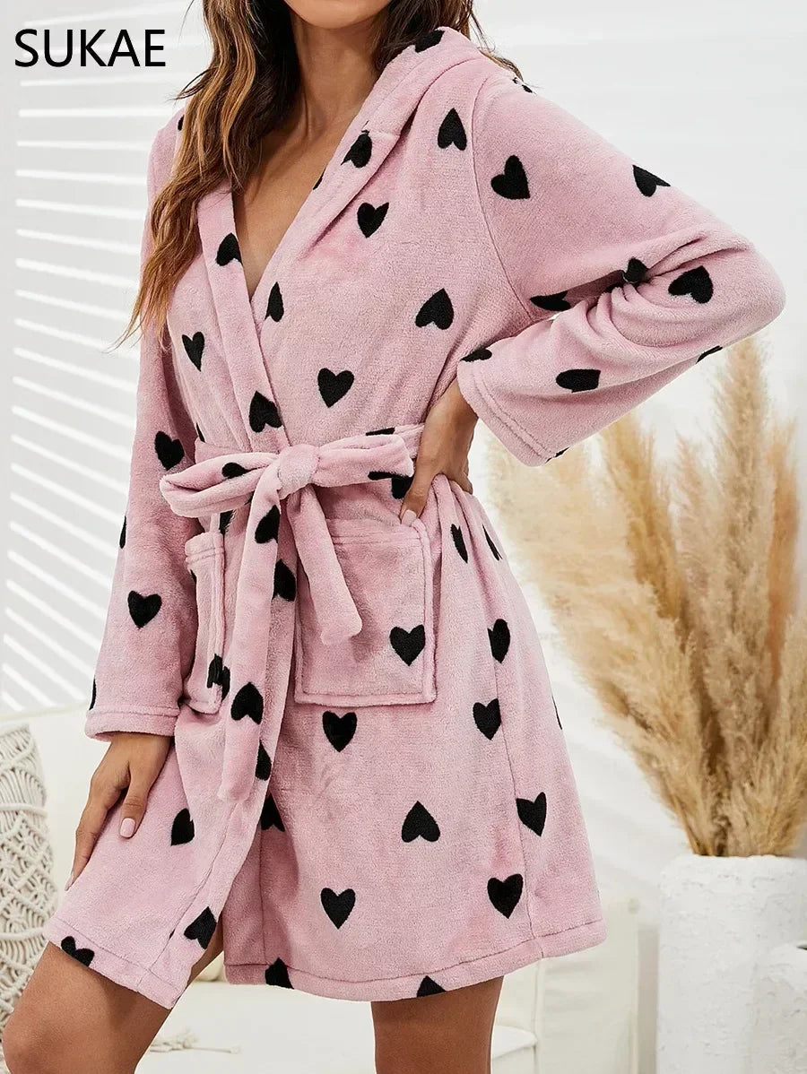 Peignoir Hiver Court Femme