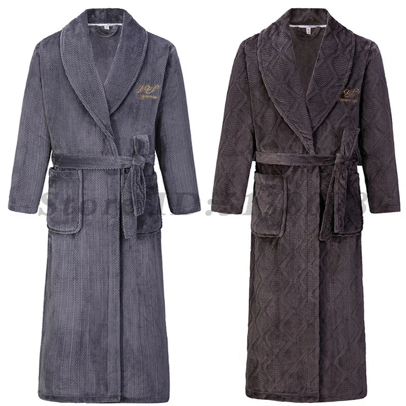 Peignoir long en flanelle pour Homme