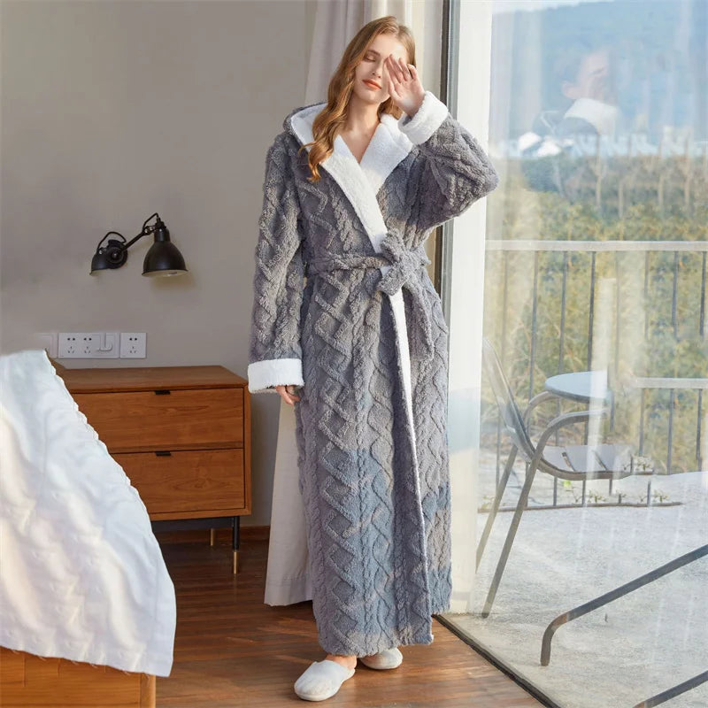 Peignoir chaud Flanelle Polyester Femme