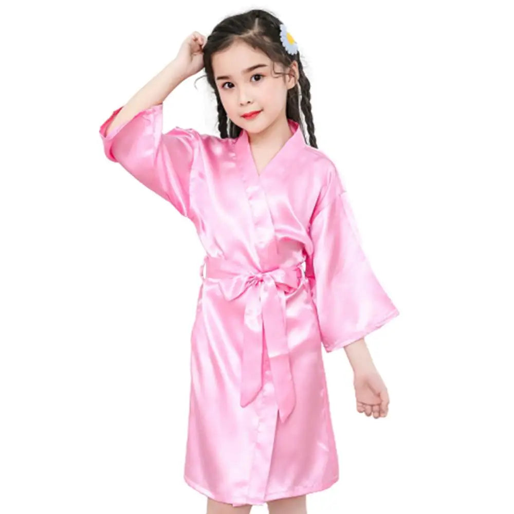 Peignoir Satin Soie Microfibre Petite Fille