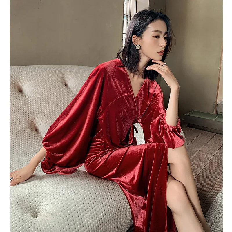 Peignoir Luxueux Femme - Polyester Velours/Polaire