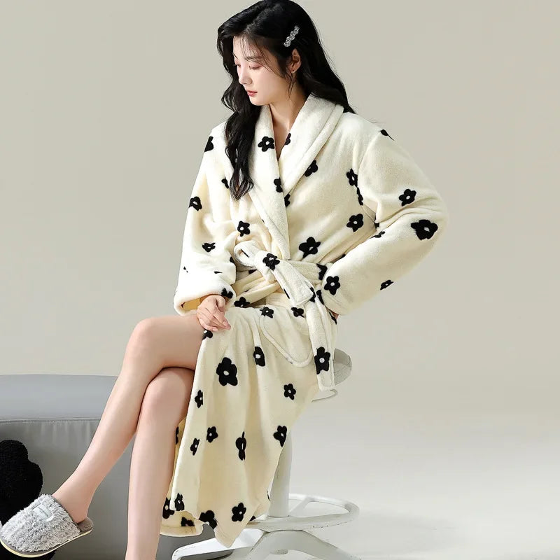Peignoir flanelle polyester femme