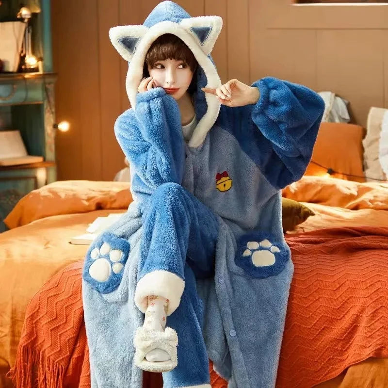 Peignoir 2 Pièces Patoune Polyester Femme