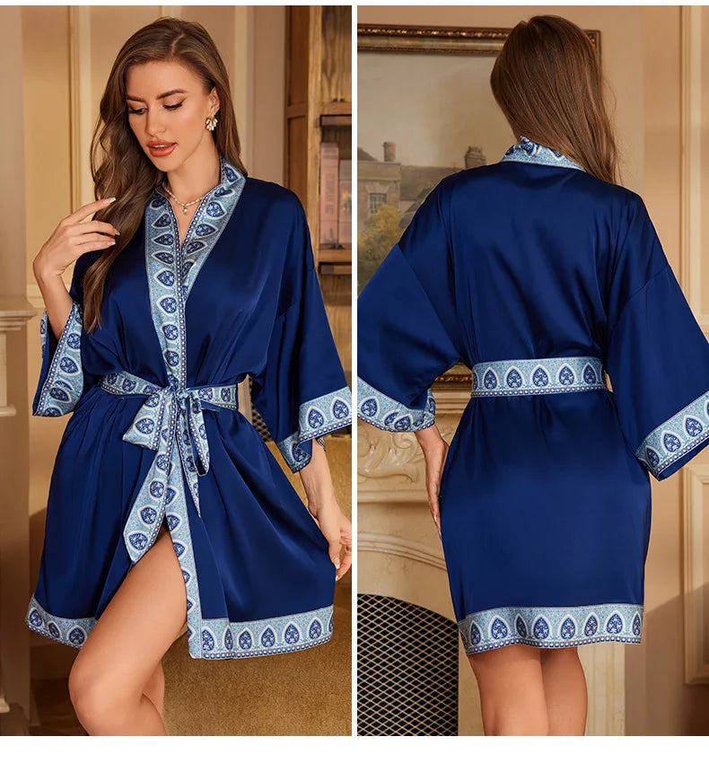 Peignoir court femme polyester rayon