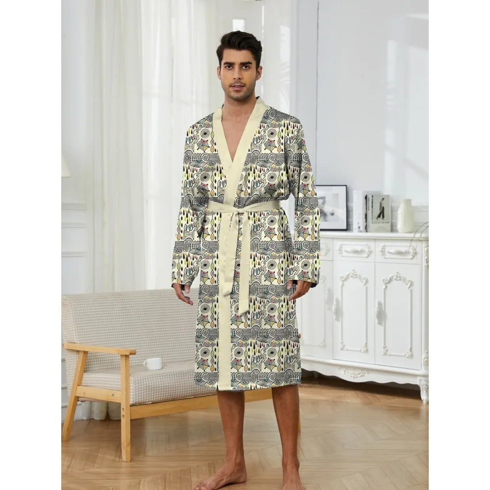 peignoir imprimé mosaïque homme