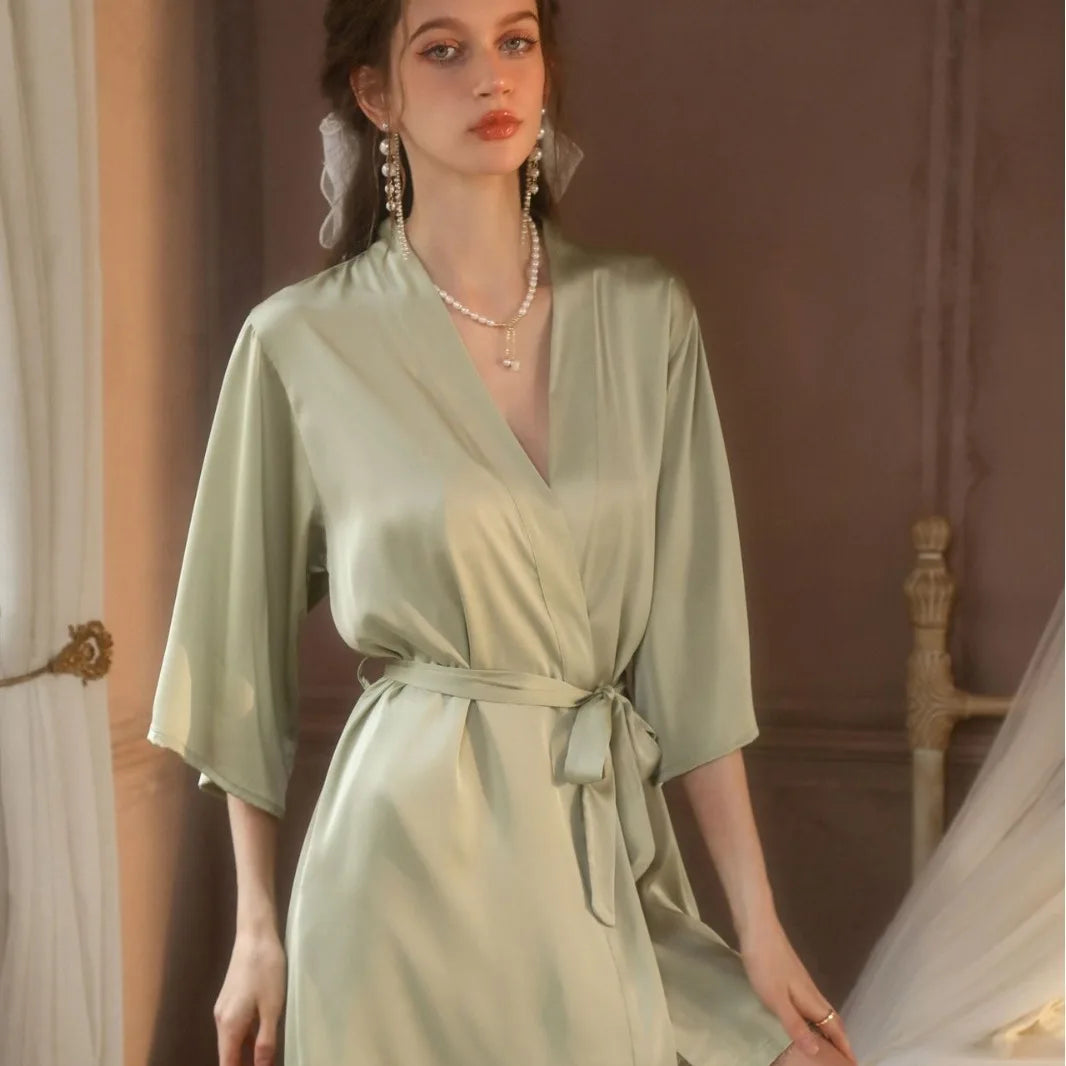 Peignoir court femme polyester rayon