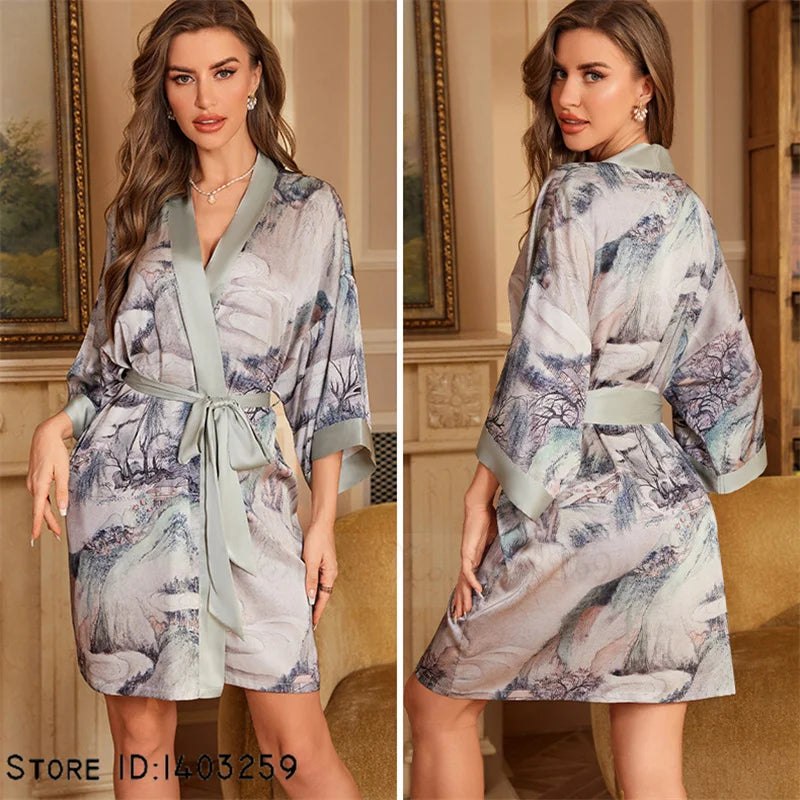 Peignoir grande taille unique Satin Polyester Femme