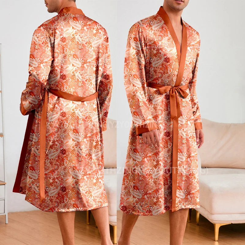 Peignoir satin soie glacée Homme