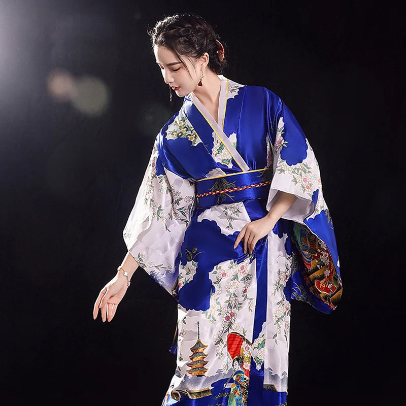Kimono Japonais Femme élégant Polyester