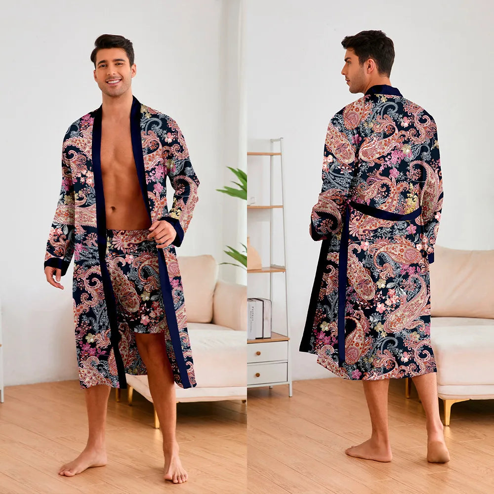 Peignoir satin soie glacée Homme