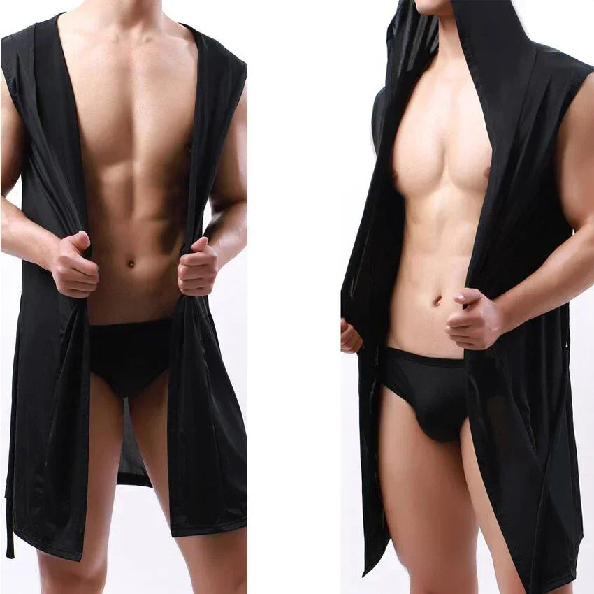 Peignoir sans manche avec capuche polyester Homme