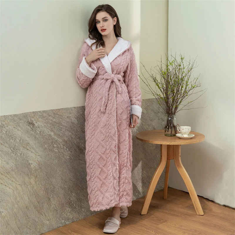Peignoir chaud Flanelle Polyester Femme