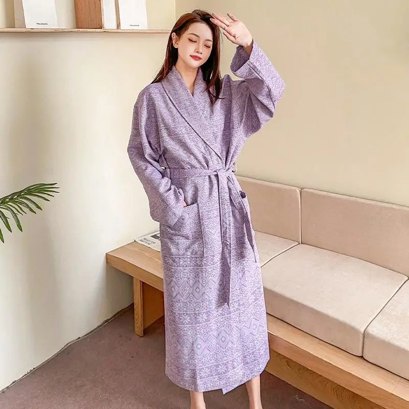 Peignoir Coton double couche Femme Nouveauté 2025