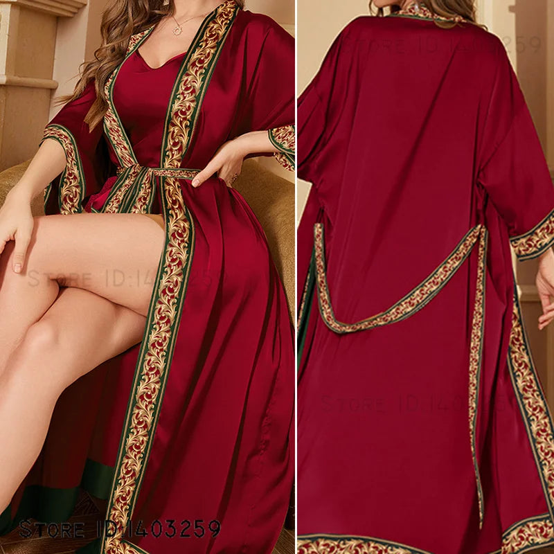 Peignoir/nuisette Grande Taille Satin Femme