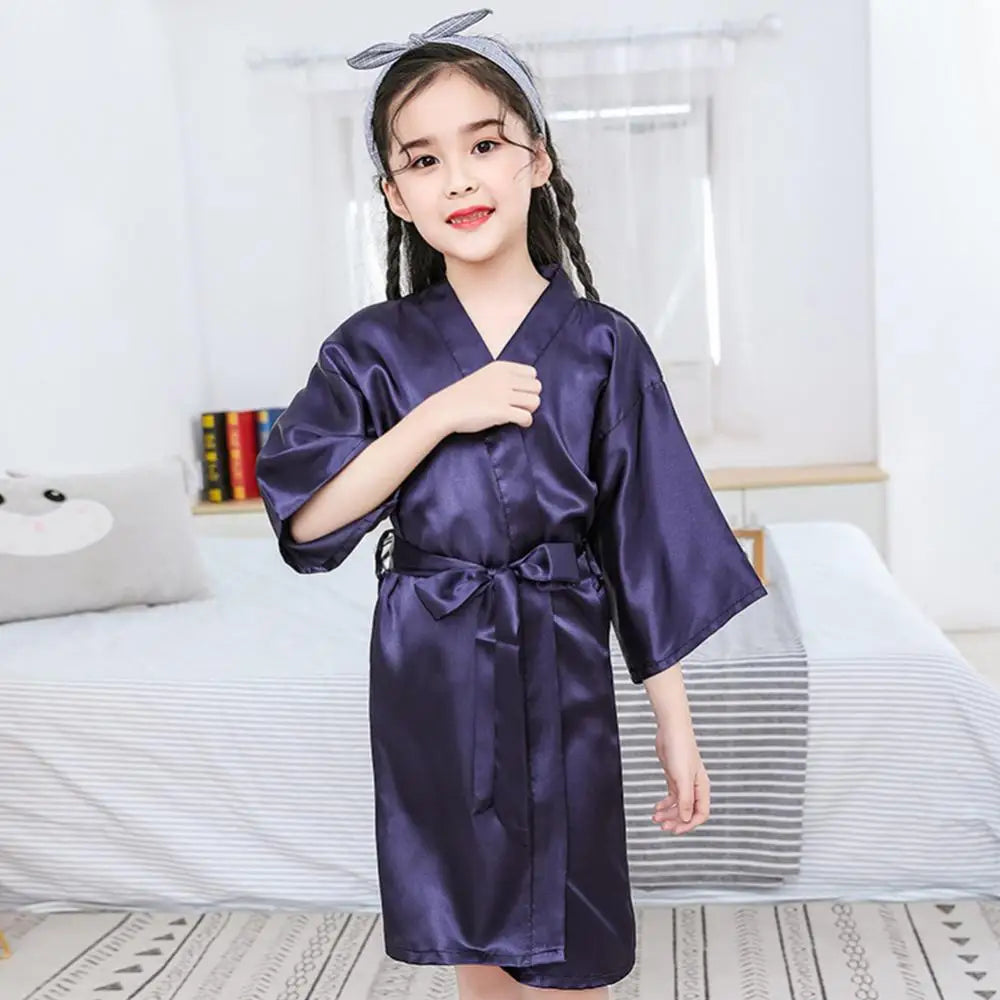 Peignoir Satin Soie Microfibre Petite Fille