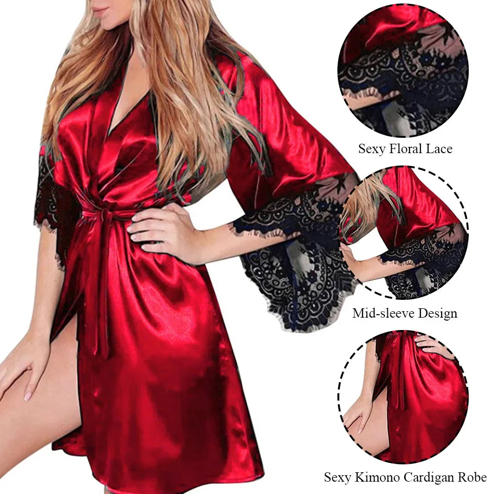 Peignoir Court Sexy Dentelle Luxe