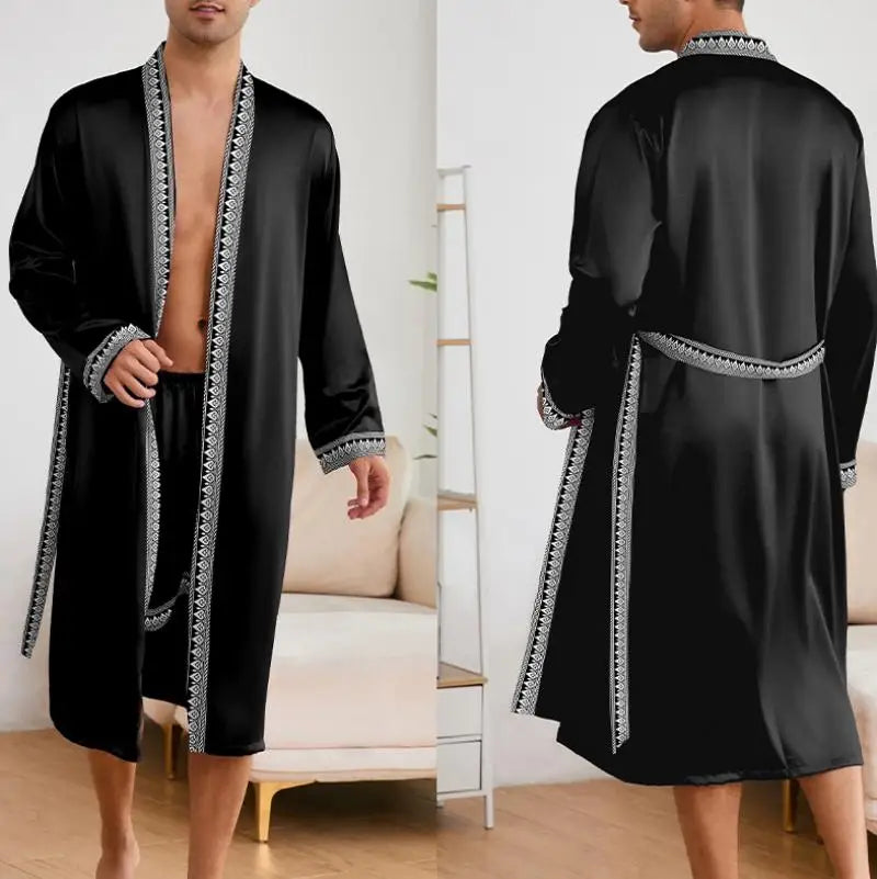 Peignoir Satin oriental Polyester Homme