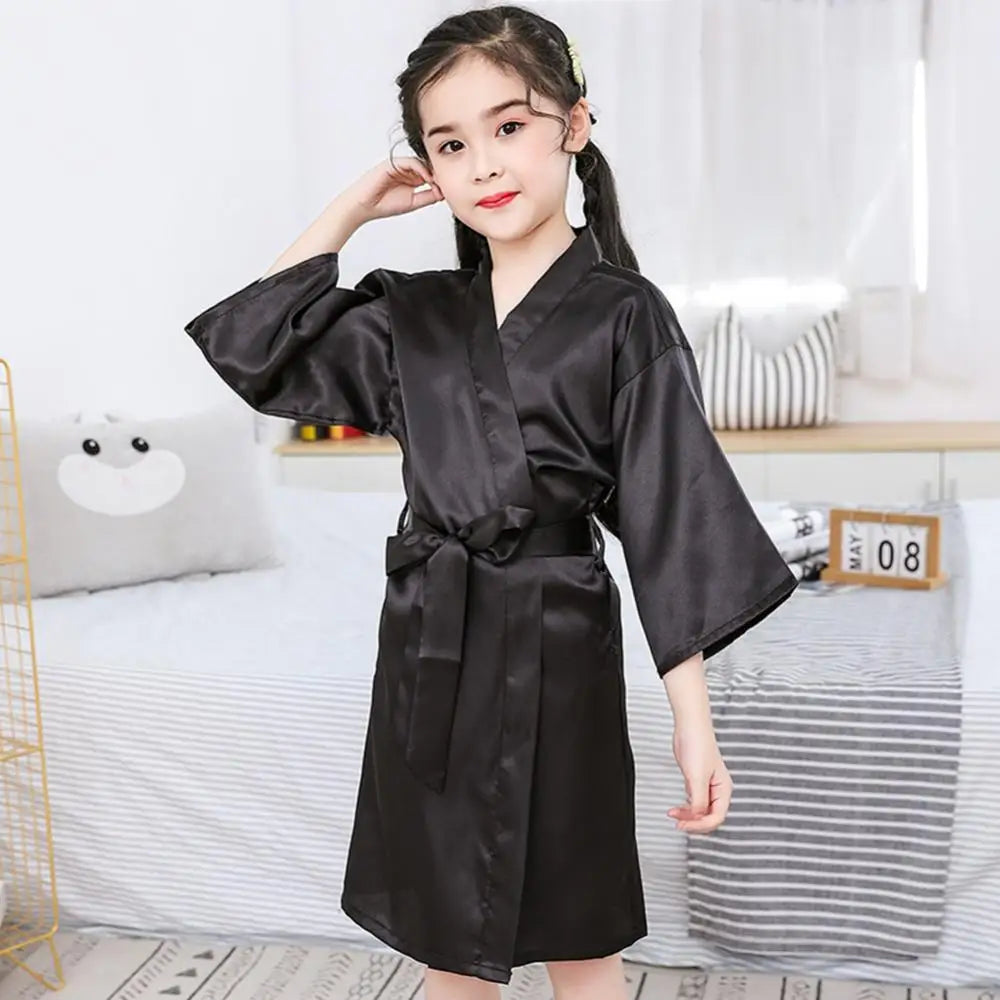 Peignoir Satin Soie Microfibre Petite Fille