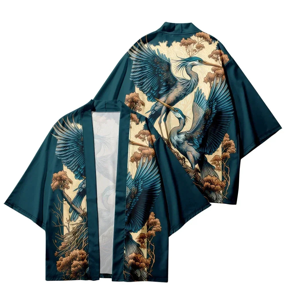Veste Japonaise Grue Polyester