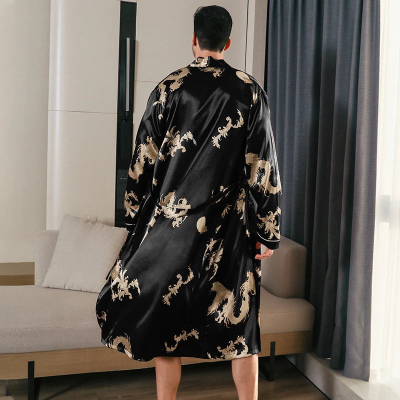 Peignoir satin homme