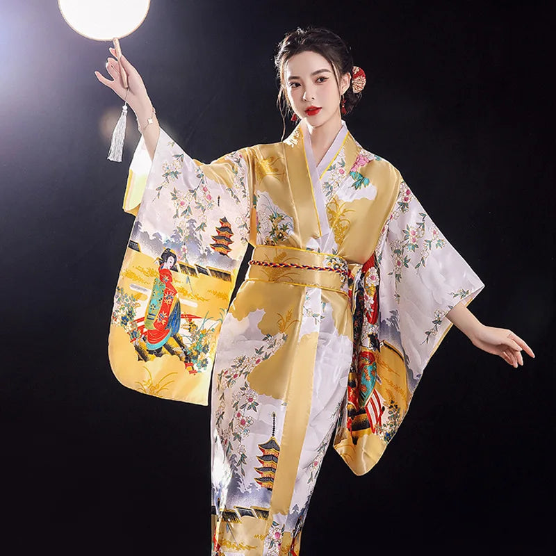 Kimono Japonais Femme élégant Polyester