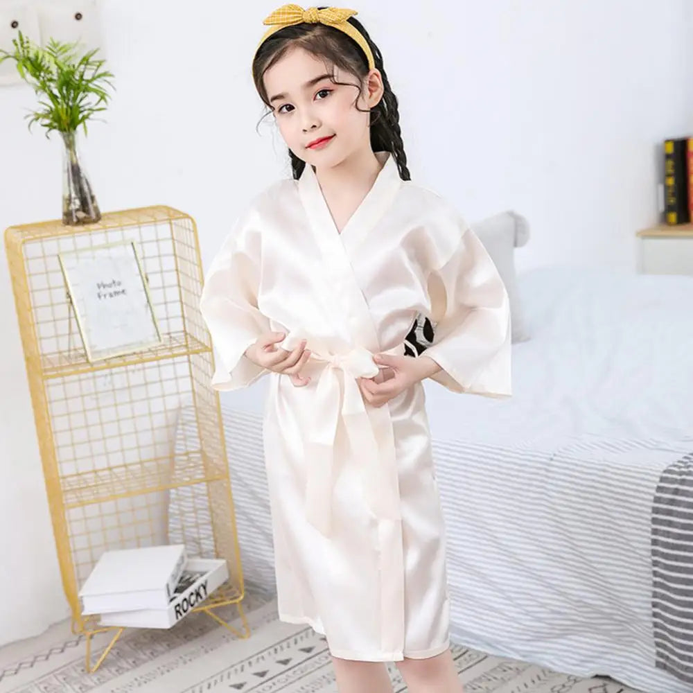 Peignoir Satin Soie Microfibre Petite Fille