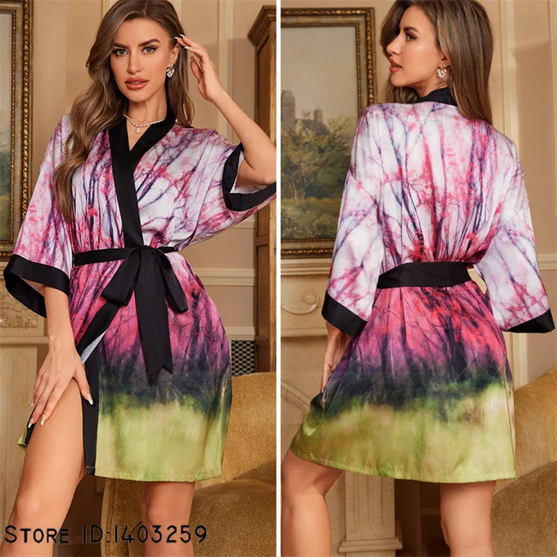 Peignoir grande taille unique Satin Polyester Femme