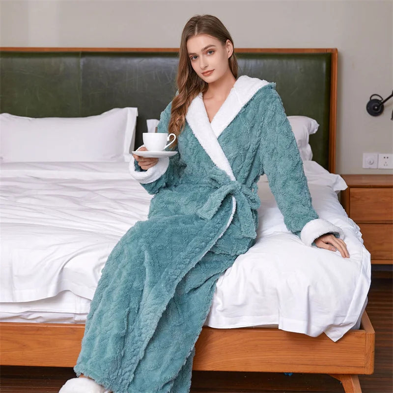 Peignoir chaud Flanelle Polyester Femme
