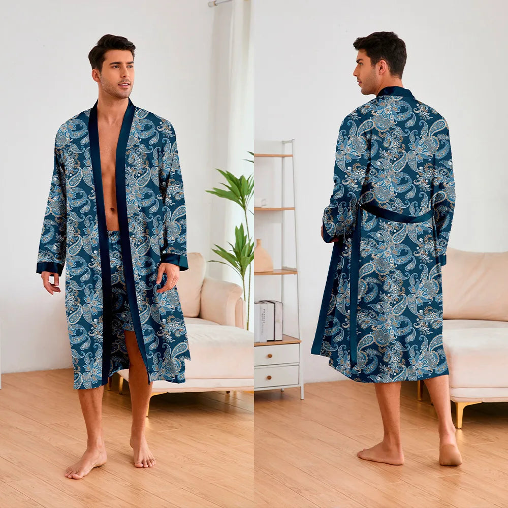 Peignoir satin soie glacée Homme