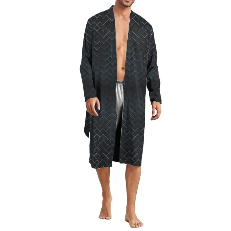 Peignoir soie glacée polyester Homme 2025