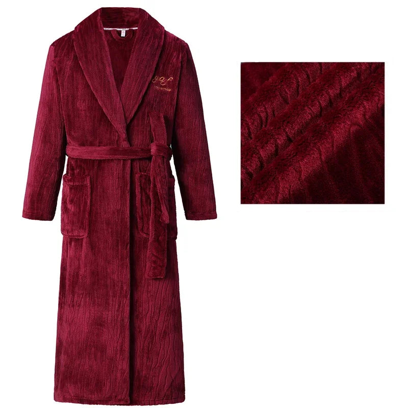 Peignoir long en flanelle pour Homme