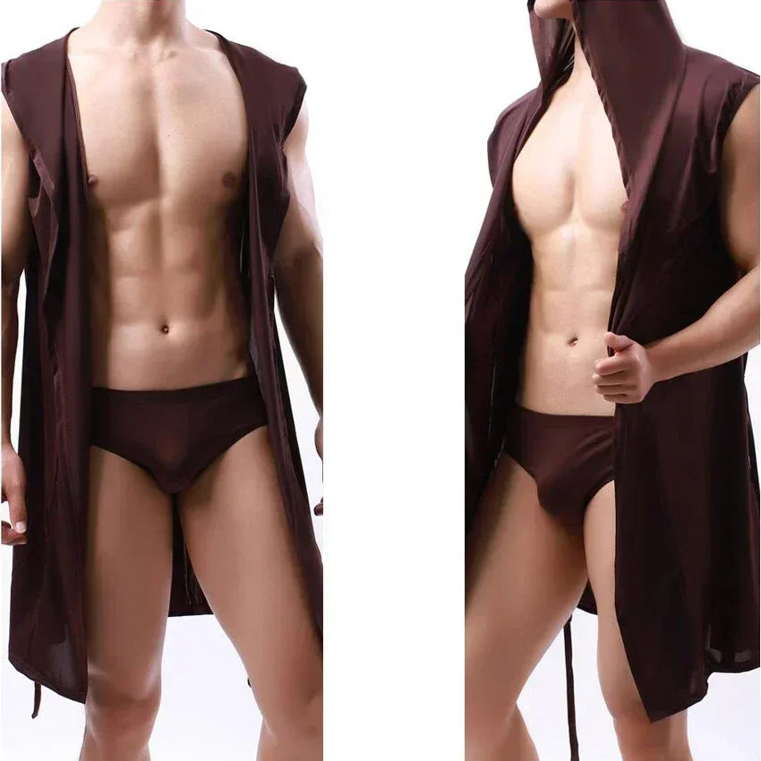 Peignoir sans manche avec capuche polyester Homme