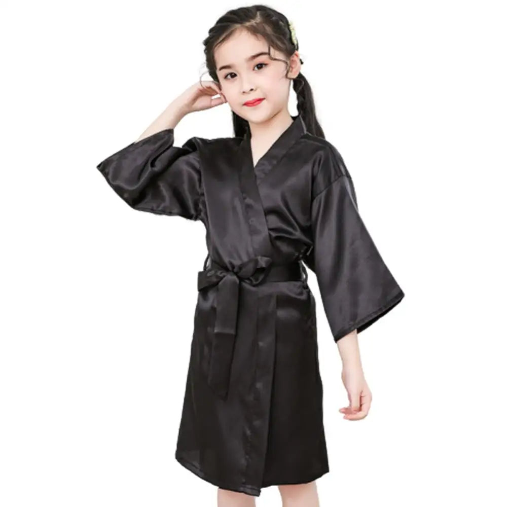 Peignoir Satin Soie Microfibre Petite Fille