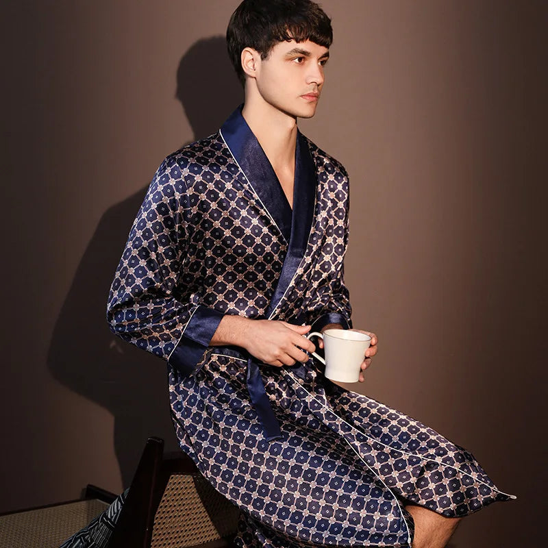 Peignoir soie glacée haut de gamme polyester Homme